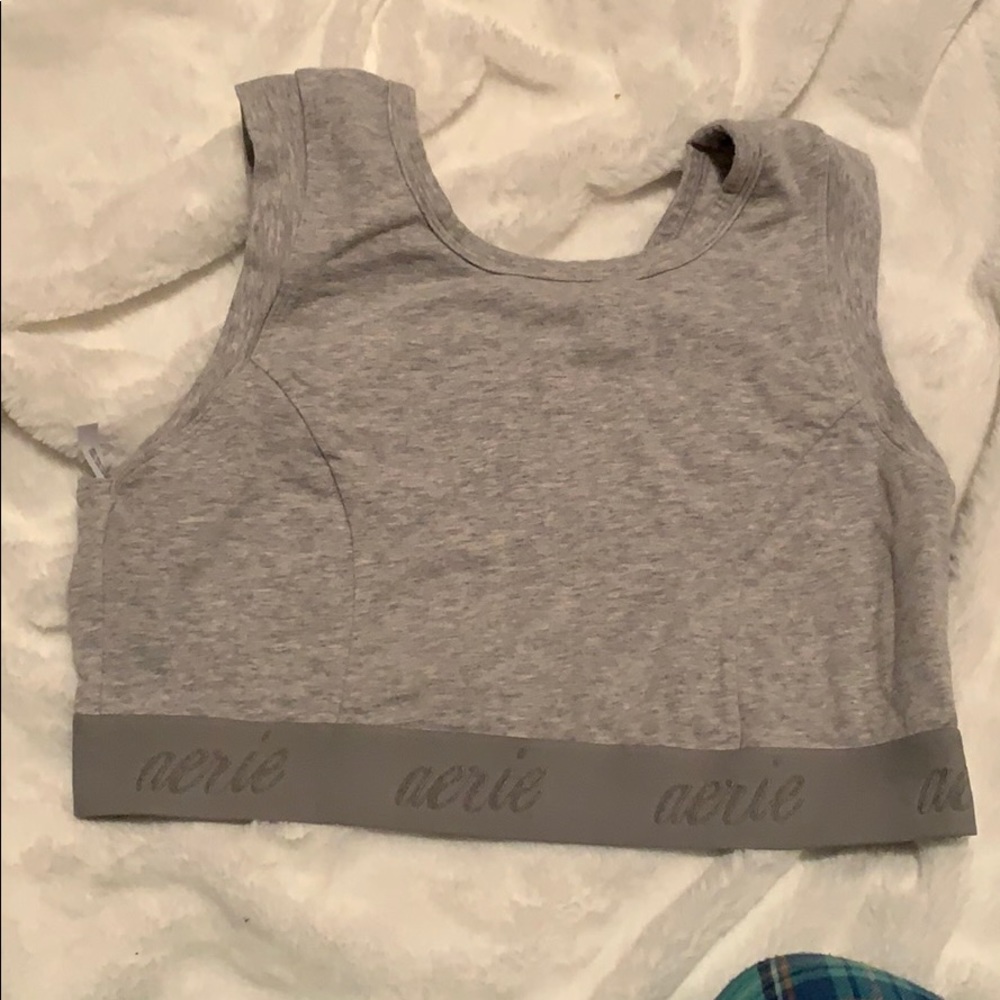 Aerie Longline Gray Cotton Bralette